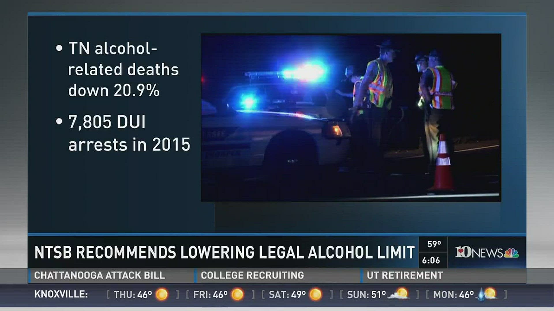 The National Transportation Safety Board wants states to lower the legal blood alcohol content level from .08 to .05.